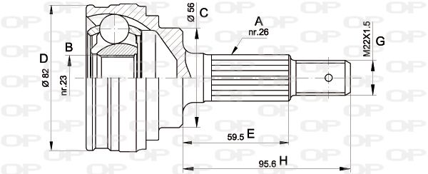 OPEN PARTS Шарнирный комплект, приводной вал CVJ5336.10